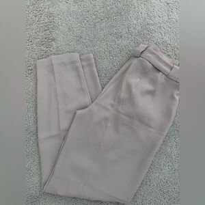 High-Waist Ankle Trousers in Light Taupe